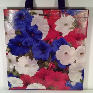 Red, White and Blue Petunias Floral Tote Bag